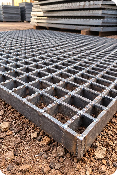 MS Grating Supplier in Raipur | Walkway Grating, Drain Grating - Galvanized - Mohit Steel